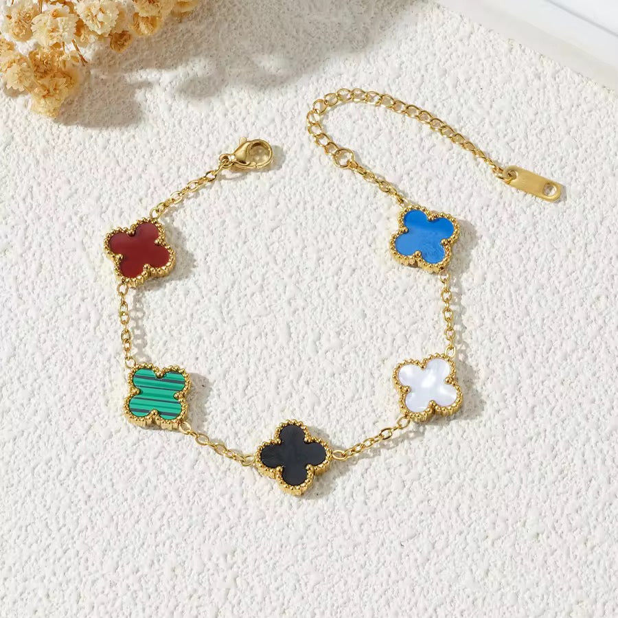 Trebol | Acero Inoxidable Chapada en Oro 18K doble cara