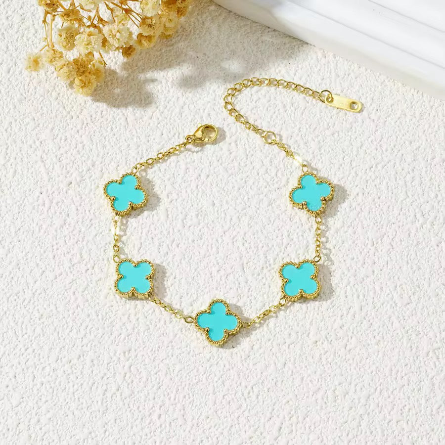 Trebol | Acero Inoxidable Chapada en Oro 18K doble cara
