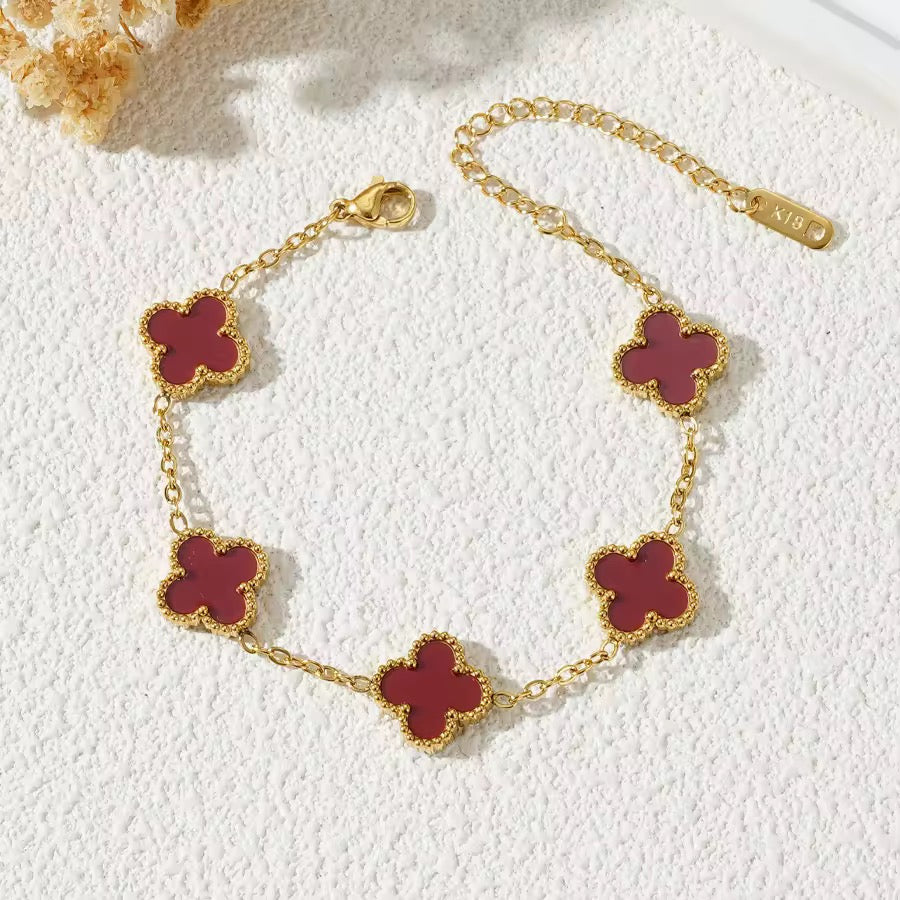 Trebol | Acero Inoxidable Chapada en Oro 18K doble cara