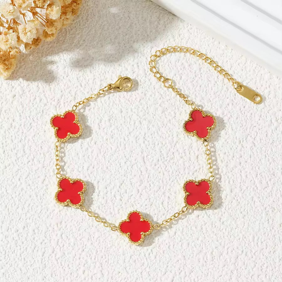 Trebol | Acero Inoxidable Chapada en Oro 18K doble cara
