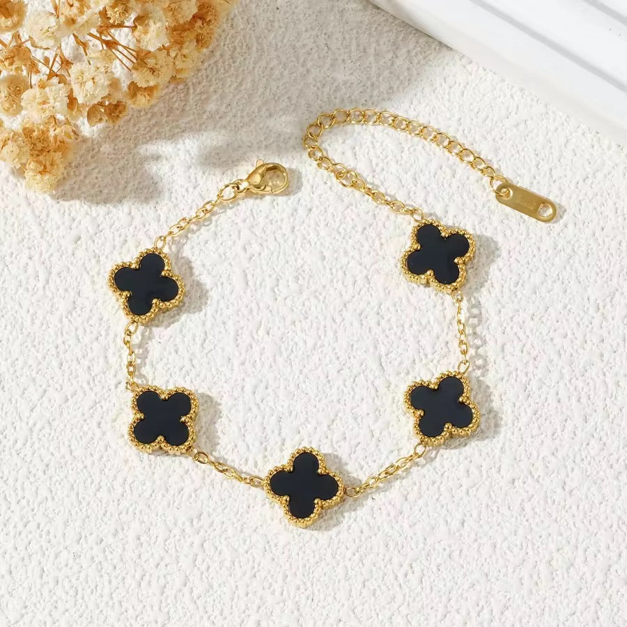 Trebol | Acero Inoxidable Chapada en Oro 18K doble cara