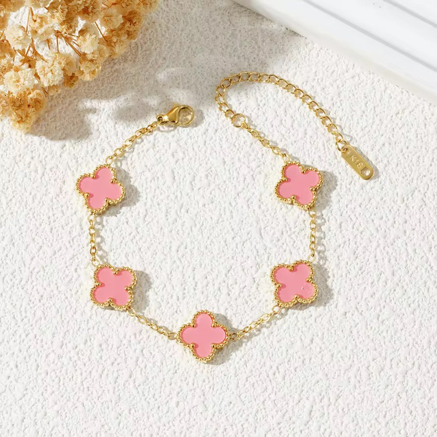Trebol | Acero Inoxidable Chapada en Oro 18K doble cara