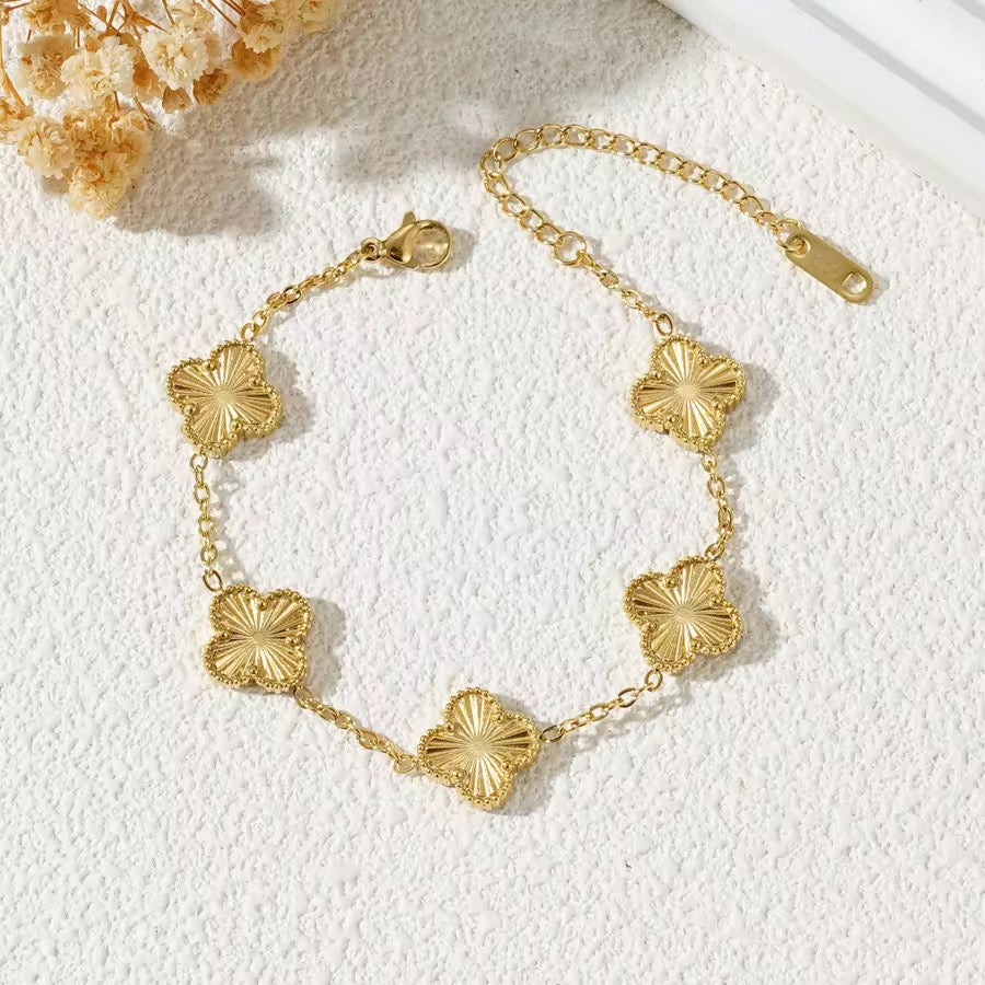Trebol | Acero Inoxidable Chapada en Oro 18K doble cara