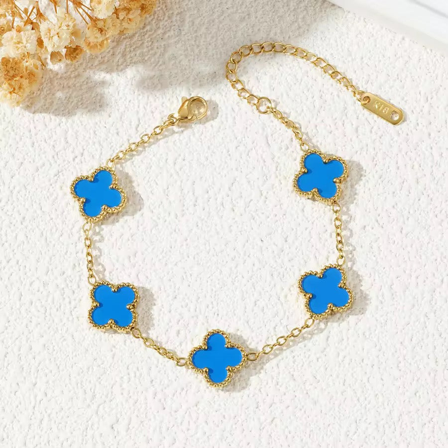 Trebol | Acero Inoxidable Chapada en Oro 18K doble cara